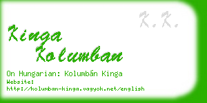 kinga kolumban business card
